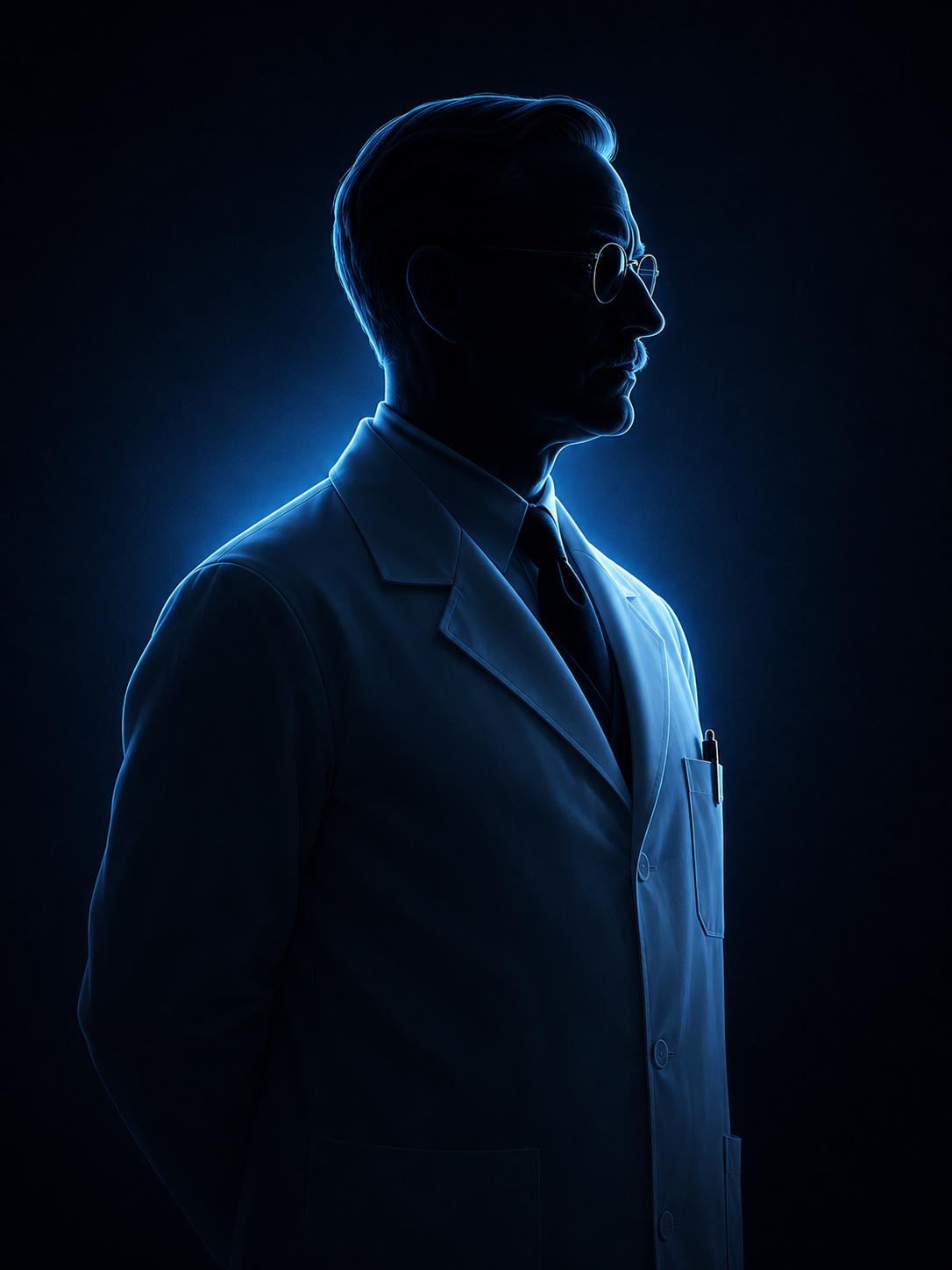 Портрет врача-гинеколога Арнольда Кегеля, стилизованная иллюстрация